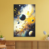 Toile Abstract Cosmos: Planets in Dance (Insitu(Salon))
