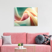 Toile Abstract Drapery with Pastel Gradient Flow (Insitu(Salon))