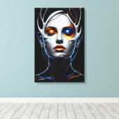 Toile Abstract Futuristic Woman Portrait Canvas Art (Insitu (Plancher de Bois))