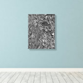 Toile Abstract Horse face Flowers Original ink Art (Insitu (Plancher de Bois))