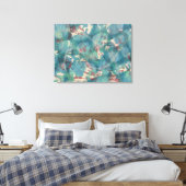 Toile Abstract Mixed Media in Teal Aqua and Rust (Insitu(Chambre))
