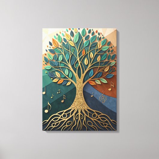 Toile Abstract Nature Symphony Tree of Music Canvas Wall (Recto)