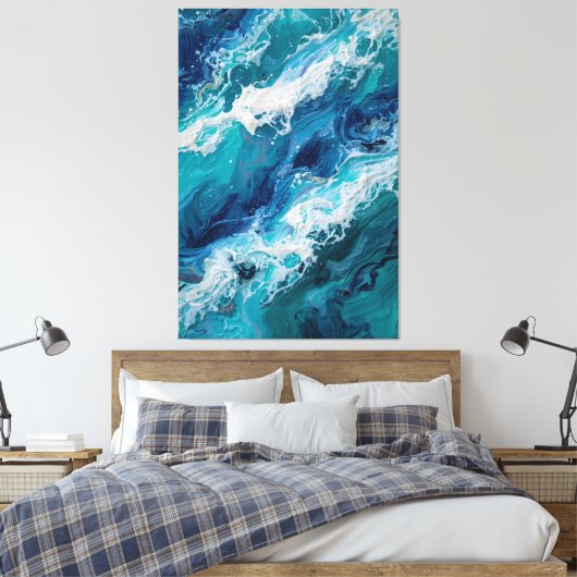 Toile Abstract Ocean Wave Texture Canvas Print (Insitu(Chambre))