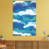 Toile Abstract Ocean Waves in a Stormy Sky – Marbled (Insitu(Salon))