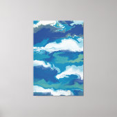 Toile Abstract Ocean Waves in a Stormy Sky – Marbled (Recto)