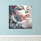 Toile Abstract painting beautiful woman face (Insitu (Plancher de Bois))