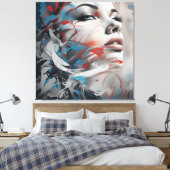 Toile Abstract painting beautiful woman face (Insitu(Chambre))