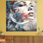 Toile Abstract painting beautiful woman face (Insitu(Salon))