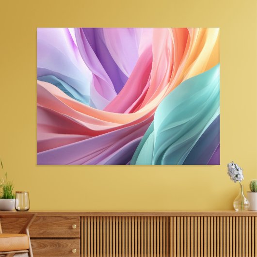 Toile Abstract Pastel Fabric Waves  (Insitu(Salon))