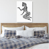 Toile Abstract Rearing Horse Art | Modern Black & White  (Insitu(Chambre))