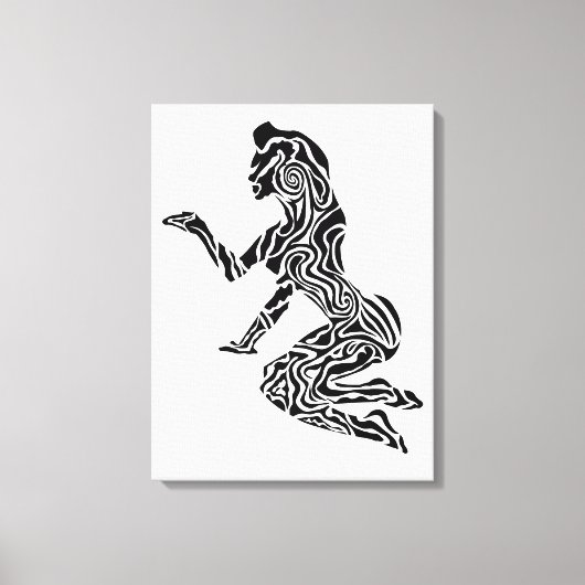Toile Abstract Rearing Horse Art | Modern Black & White  (Recto)