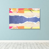 Toile abstract sunset and beach design wall art (Insitu (Plancher de Bois))