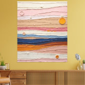 Toile Abstract Textured Landscape Art – Colorful Layered (Insitu(Salon))