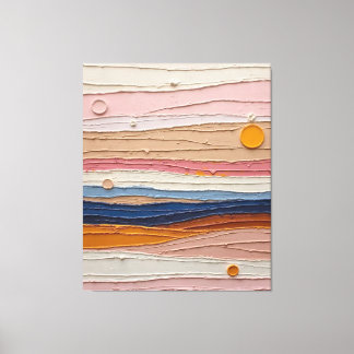 Toile Abstract Textured Landscape Art – Colorful Layered