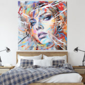 Toile Abstract woman face 02 (Insitu(Chambre))
