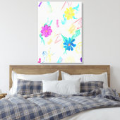 Toile Abstraction Florale Colorée (Insitu(Chambre))