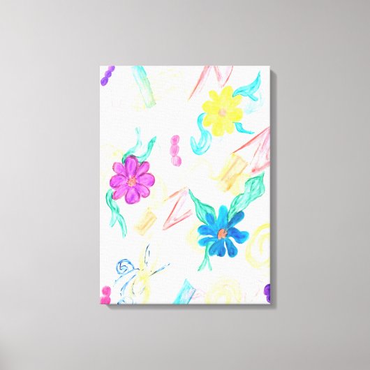 Toile Abstraction Florale Colorée (Recto)
