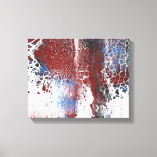 Toile Abstrait acrylique rouille bleue