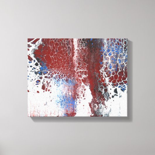Toile Abstrait acrylique rouille bleue (Recto)