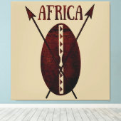 Toile abstrait africain portrait moderne afro art (Insitu (Plancher de Bois))