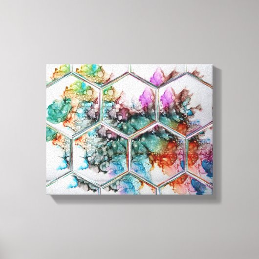 Toile Abstrait alcool coloré art de l'encre (Recto)