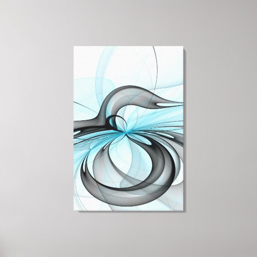 Toile Abstrait Anthracite Gris Bleu Moderne Fractage Art (Recto)