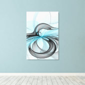 Toile Abstrait Anthracite Gris Bleu Moderne Fractage Art (Insitu (Plancher de Bois))