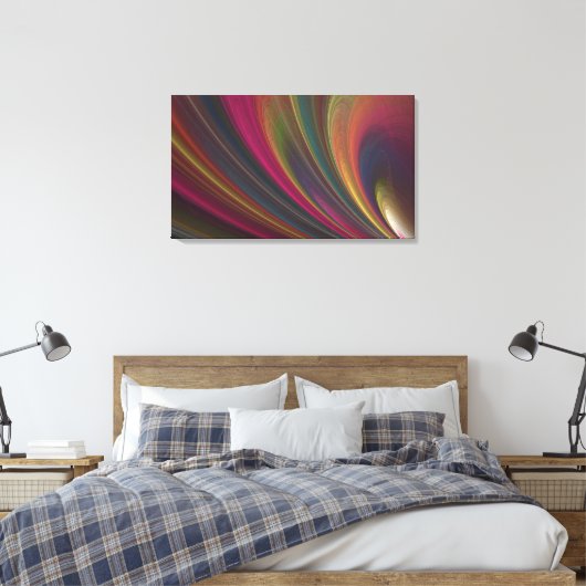 Toile Abstrait Arc-en-ciel Fractal Wrapped Canvas (Insitu(Chambre))