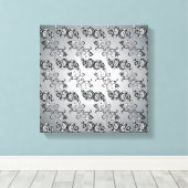 Toile Abstrait Argent et noir Tulip Motif à la fois (Insitu (Plancher de Bois))