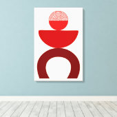 Toile Abstrait Art Moderne Formes géométriques Rouge (Insitu (Plancher de Bois))