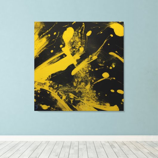 Toile abstrait avec fond noir  (Insitu (Plancher de Bois))