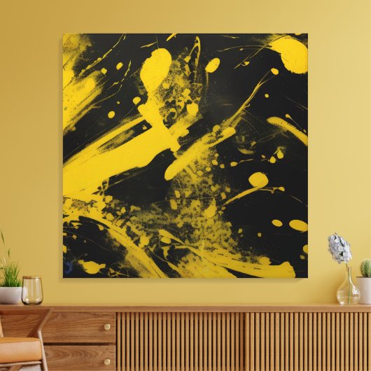 Toile abstrait avec fond noir  (Insitu(Salon))