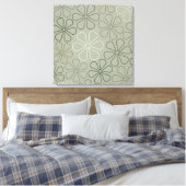 Toile Abstrait Big Flower Outlines Verts (Insitu(Chambre))