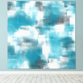 Toile Abstrait blanc gris turquoise (Insitu (Plancher de Bois))