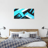 Toile Abstrait bleu noir et blanc (Insitu(Chambre))