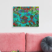 Toile Abstrait Blue Daylilies Raindrops Flower (Insitu(Salon))