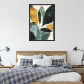 Toile Abstrait Botanique Vert Moutarde Texturé Minimalis (Insitu(Chambre))