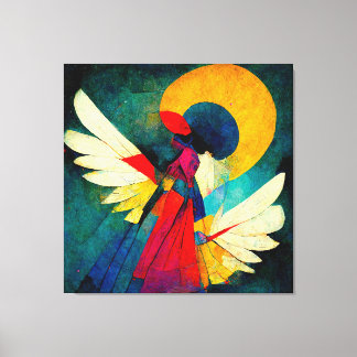 Toile Abstrait coloré Angel Bois Mur Art