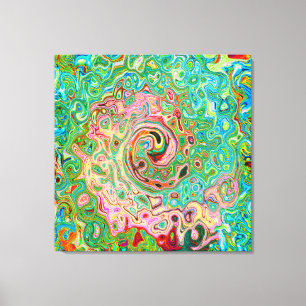 Toile Abstrait Coloré Tourbillon Arc-en-ciel Rétro Groov