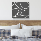 Toile Abstrait contemporain Art moderne chic noir blanc (Insitu(Chambre))