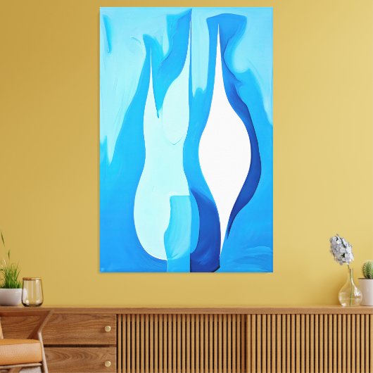 Toile Abstrait de Cobalt Echo Repos (Insitu(Salon))