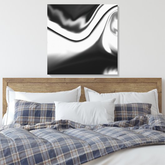 Toile Abstrait en noir et blanc (Insitu(Chambre))