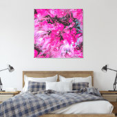Toile Abstrait en rose, noir et blanc (Insitu(Chambre))