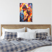 Toile Abstrait Expressionniste de l'Étreinte Romantique (Insitu(Chambre))