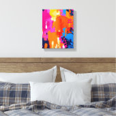 Toile Abstrait Floral Pop Art Vibrant (Insitu(Chambre))