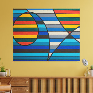 Toile Abstrait géométrique avec bandes et formes en gras