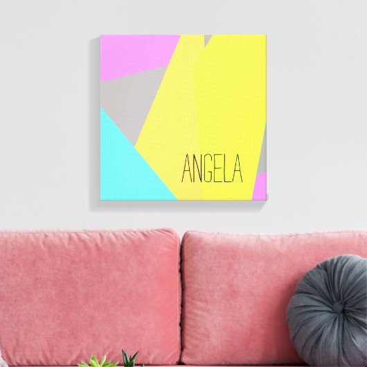 Toile abstrait géométrique moderne ajouter un nom mur ar (Insitu(Salon))