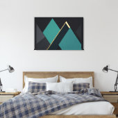 Toile Abstrait Géométrique Moderne Sarcelle et Or (Insitu(Chambre))