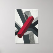 Toile Abstrait Gras 3D Rouge Noir Blanc (Recto)