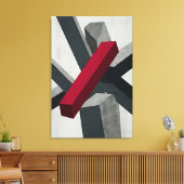 Toile Abstrait Gras 3D Rouge Noir Blanc (Insitu(Salon))